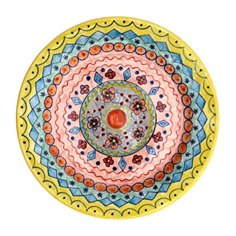 Gall&Zick Speiseteller Teller set/2 bunt bemalt Deko Geschirr Handbemalt Cover