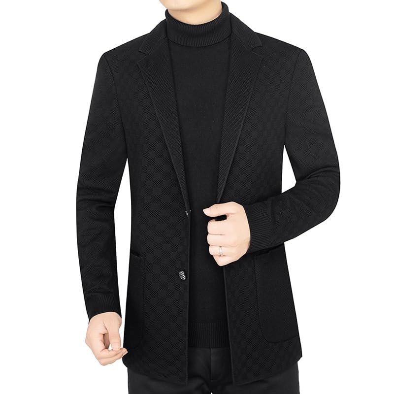 Casual Blazers Mens Casual Knit Sport Coats Two Button Slim Fit Blazers Notch Lapel Suit Jacket Pockets Western Sport Coats