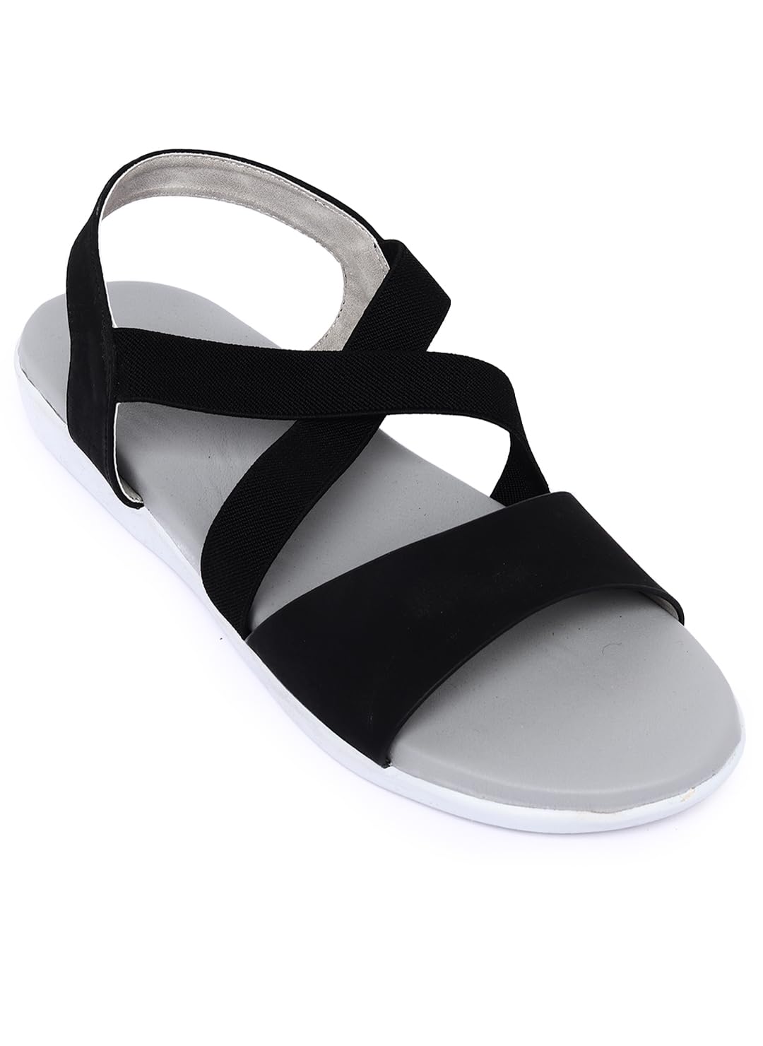 V-WALK Womens Daily-Wear Casuals Backstrap Flat Sandals | Casual, Office, College, Work, Shopping, Outdoor Flat Sandals for Women | Black (B0D67BX4JT) Amazon Price History, Amazon Price Tracker