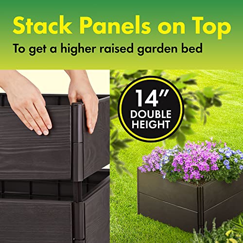 Raised Garden Bed Set Of 2 - 100% Recycled Plastic Panels Made | 10 Possible Planter Beds Assembly Options | Raised Garden Boxes With Legs Or Without | Holding 9.2 Cu Ft Of Soil |By D.f. Omer #TOP7