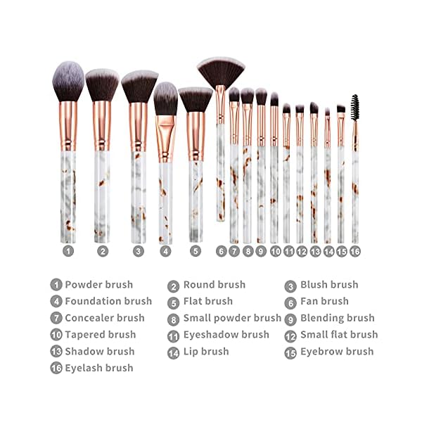 Pinselset Makeup DUAIU 16 Stück Professionelle Make Up Pinsel Set – Bild 5