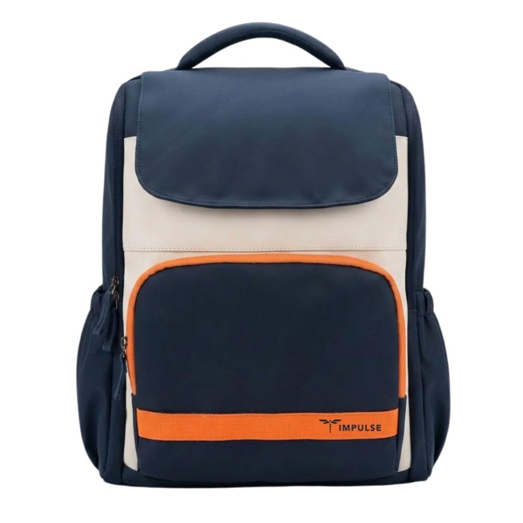 impulse Blox Blue 21L Laptop Backpack for Men & Women | Water Resistant Vegan Leather Office Bag | Fits 15.6 Inch Laptop | Wide Opening Design | Work, Travel & College Backpack-picture-17