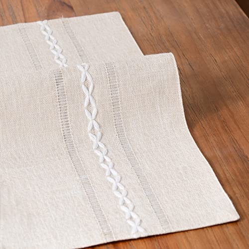 Wracra Beige Placemats Washable Set of 4, 30 x 45 cm Fabric Table Placemats - Image 2
