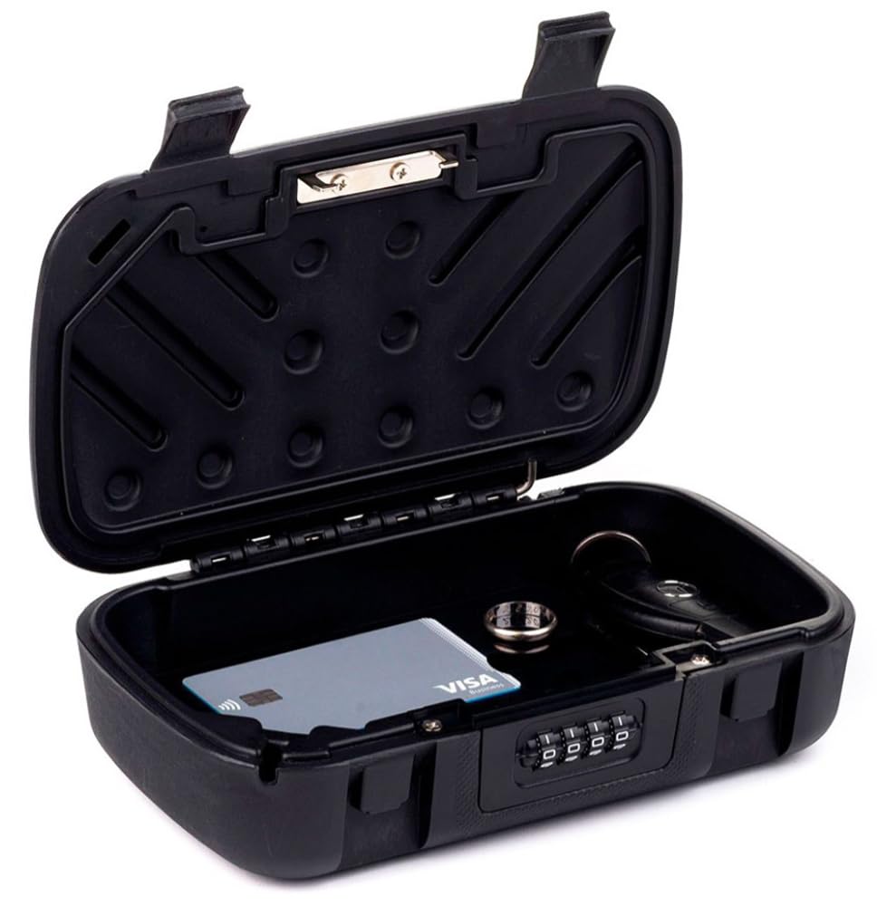 Techly 369502 Cassaforte Portatile Cassetta di Sicurezza a Combinazione Nero