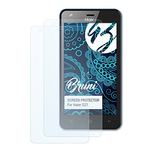 Preisvergleich Produktbild Bruni Schutzfolie kompatibel mit Haier G21 Folie, glasklare Displayschutzfolie (2X)