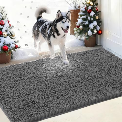 IM HOME Chenille Absorbent Outdoor Doormat