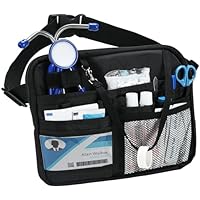 ProCase Krankenschwester Tasche, Utility Medizinische Krankenpflege Gürteltasche Nurse Accessories Organizer für Stethoskope und Medizinische Versorgung -L, Schwarz