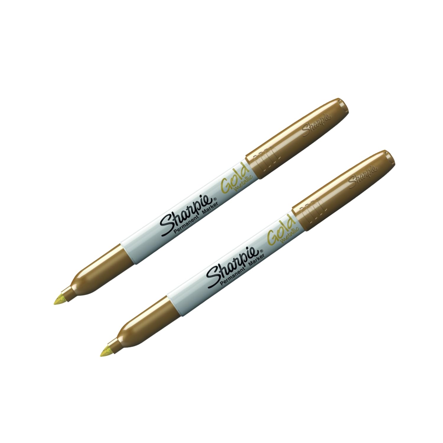 Sharpie 2 marcadores permanentes dorados metálicos, punta fina, impermeable, resistente a la decoloración, escribe en superficies oscuras, uso multisuperficie, manualidades, bricolaje, industrial