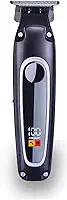 Máquina de Cortar Cabelo Profissional, Barbeador, Sem Fio, Recarregável USB, com Visor LCD, Lâmina de Titânio (Preto)