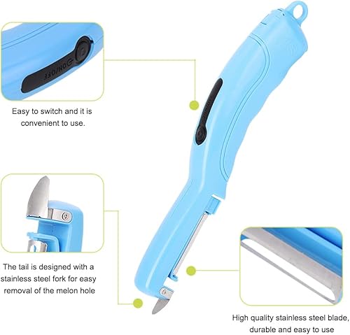Miniatura 4 de Maxmartt Pelador eléctrico de verduras, pelador de papas eléctrico de mano, hoja de acero inoxidable, pelador de zanahoria, pelador de zanahoria,