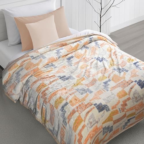 Image of MYTRIDENT Home Essential Flannel Printed Blanket for Winter Single Size (160 cm x 220 cm), 290 GSM, Logan