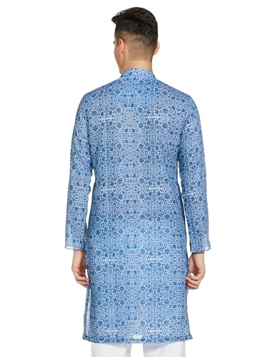Image of Manthan Blended Viscose Printed Kurta for Men
