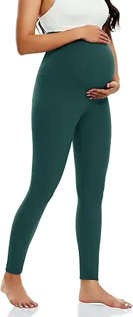 Happy. angel Women’s Maternity Leggings Over The Belly, Soft Stretchy Pregnancy Pants for Active Workout Yoga Wearing