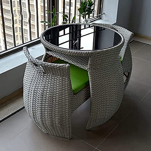 ラタン調 テーブル&チェア 屋外家具 3点セット (テーブル×1 チェア×2)高級人工ラタン ガーデンチェア テーブルホテル カフェ ベランダ テラス高級 ソファ ガーデンソファー ガーデニング,Multi colored