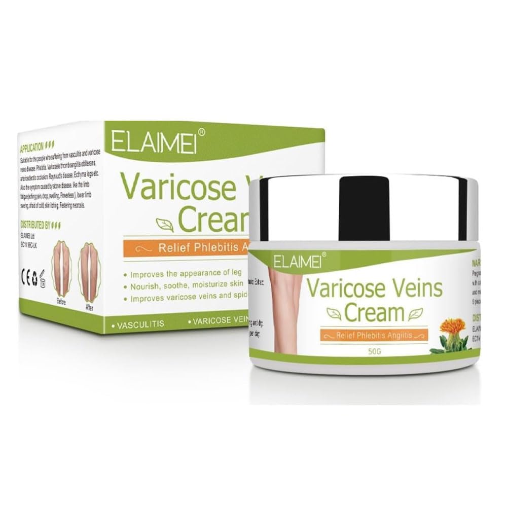 Goreem 50g Varicose Veins Cream to Relieve Phlebitis Angiitis Improve Blood Circulation Strengthen Capillary Health Relieve Swelling Pain and Fatigue Minimize Varicose Vein and Spider Vein