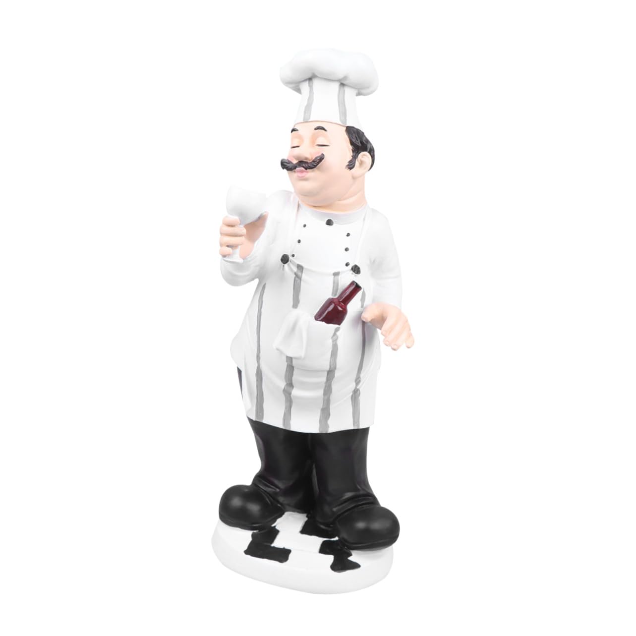 Statua da Chef in Resina Stile Europeo Bianco Ornamento da Cucina per Casa o Bistro Base Stabile Decorazione per Tavolo