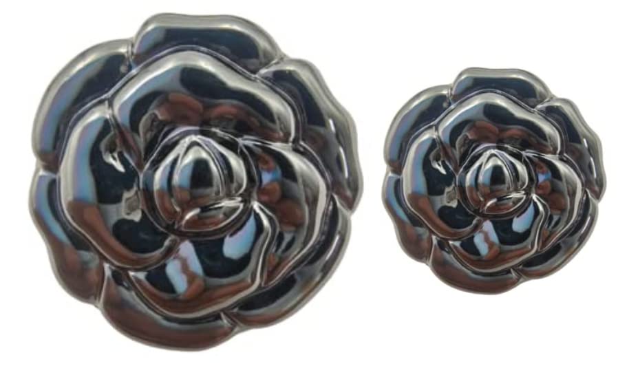 ani accessories Round Flower Design Shank Button (Pack of 16) 8 Big and 8 Small Pack for Clothes Double Breasted Coat Blazer Suit bandh Gala Sherwani and Indian Dresses Sports Coat-picture-53