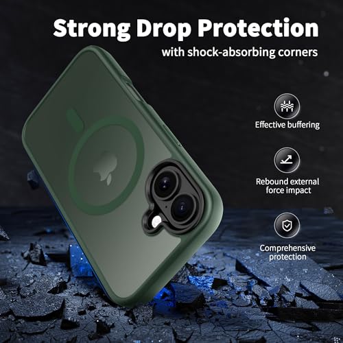 Image of CACOE Magnetic Case for iPhone 16 6.1 inch, Dark Green