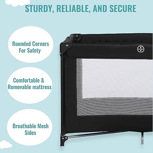 Dream On Me 436-BLK Nest Portable Playard In Black With Carrybag An Shoulder Strap, Lightweight, Packable And Easy Setup Baby Playard thumb #3