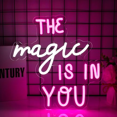 Image of The Magic Is In You Neon Sign Led Neon Lights Neon Signs for Wall Decor Light Up Sign for Birthday Party Club Gift