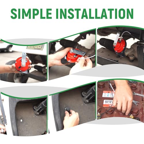 Image of Golf Cart Horn Kit High Universal 12V Note Electric Snail Horn