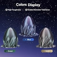 ERYONE Glitter PLA Filament for 3D Printer, 3D Printing PLA Filament 1.75mm +/- 0.03mm, 1kg (2.2LBS)/Spool, Triple Color Burnt Titanium Blue & Gold & Green – Ansicht 2