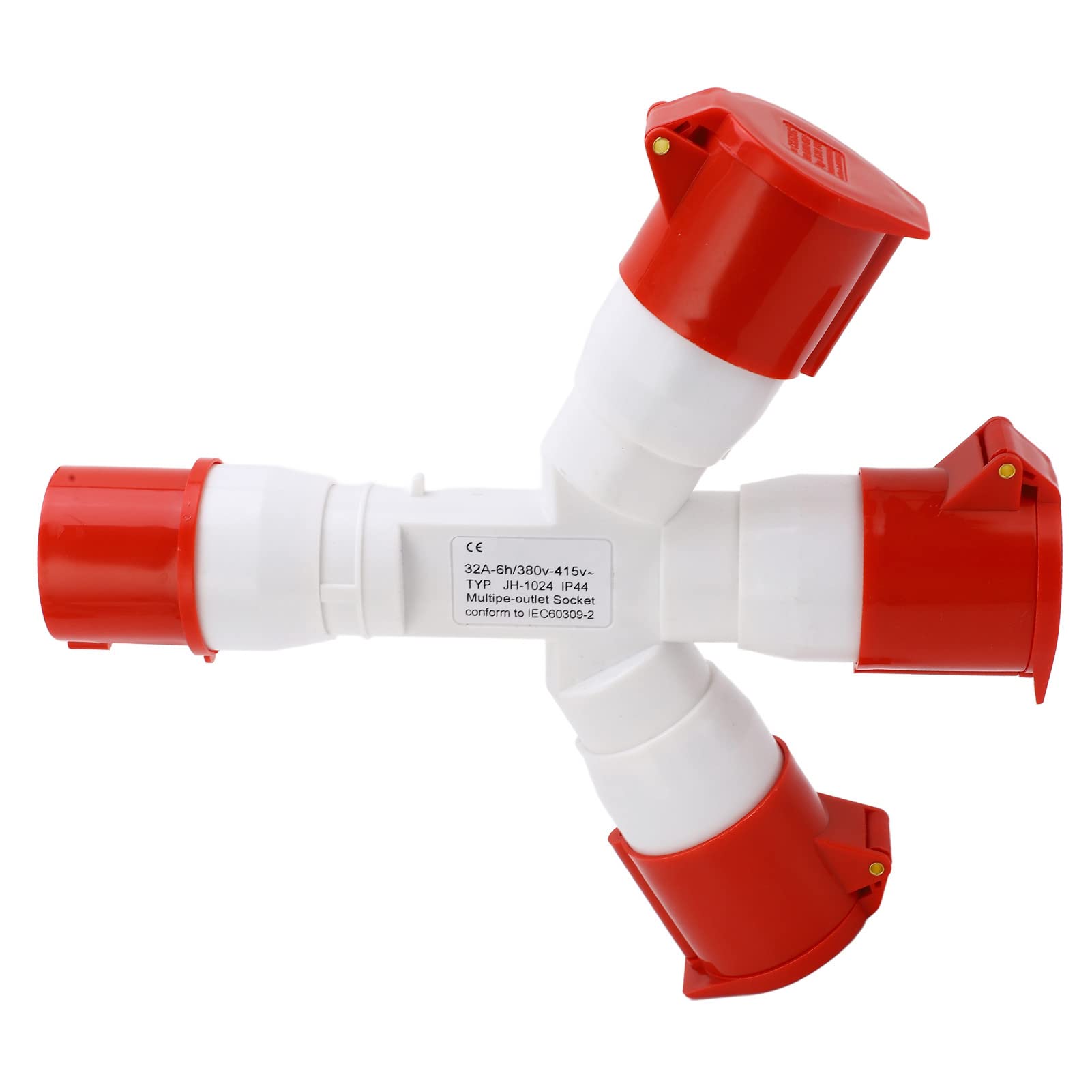 Spina per Sito Industriale 2P N E Spina Industriale 1 Ingresso 3 Uscite Prese Multiple a 4 Pin Alimentazione Connettore Elettrico 32A 380‑415V