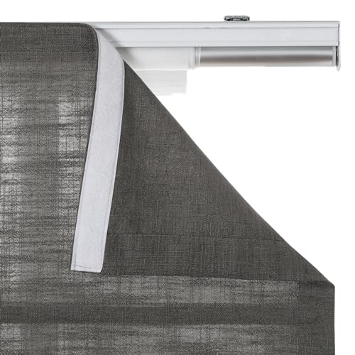 Image of TWOPAGES Liz No Drill Cordless Roman Shades Linen Textured Roman Blinds for Windows, Custom Made Room Darkening Blackout Roman Window Shades, Hardware Included, Chocolate Tart, 1 Piece