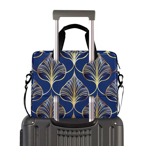 Maletín para portátil ALAZA estilo Art Deco Azul Real y Oro miniatura 3