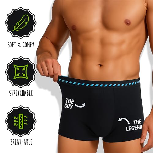 Novelty Men's Boxer Briefs with Choking, The Guy The Legend Design. Cotton Blend, Funny Underwear Gag Gifts for Men4