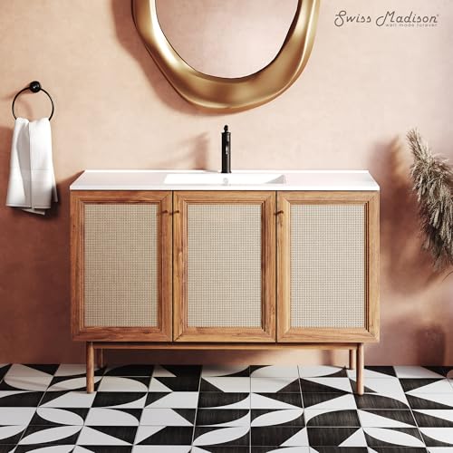 Image of Swiss Madison Classe 48 inch Bathroom Vanity in Oak Bath Sink Cabinet Sink Included