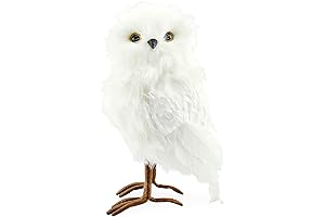 9" White Owl Fake Stuffed Owl Figurine for Crafts Halloween Props Decoration...