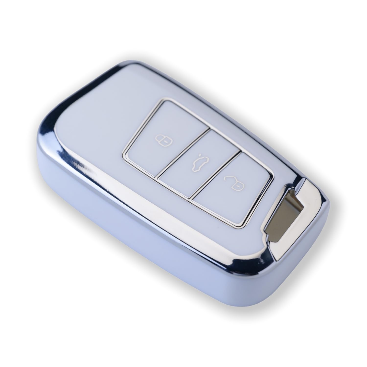 RUXYAXFOL TPU copertura chiave auto per VW Golf 7 Passat B8 Seat Leon Ibiza Toucan T-Cross Polo CC Skoda Superb Kodiaq Custodia chiave auto, 2 pezzi, bianco argento