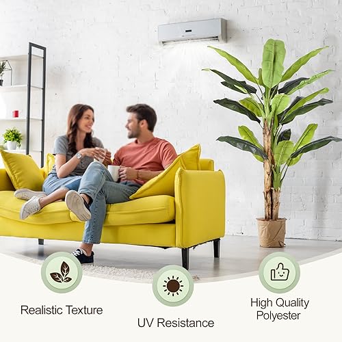 Image of 8.5ft Extra Tall Artificial Banana Tree, Fake Banana Leaf Plant with 26 Faux Banana Leaves, Perfect for Home Indoor Outdoor Patio Office Tropical Decor