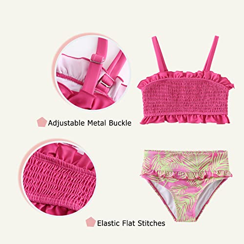 Image of Girls Two Piece Swimsuits Bikini Bathing Suit Kids Floral Swimwear Set 3-16 Years