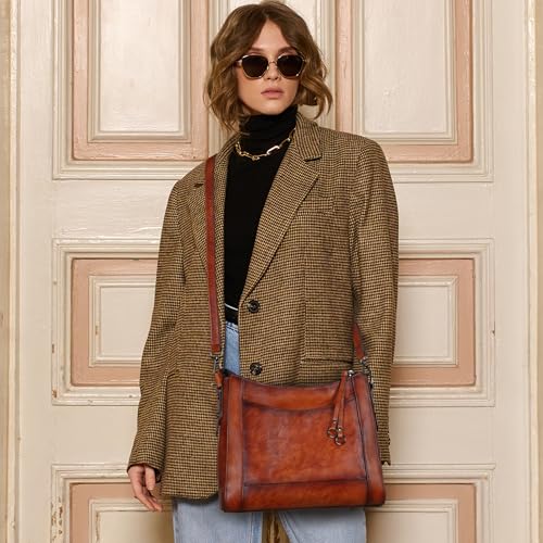 Image of Iswee Leather Crossbody Bags for Women Shoulder Purse Medium Hobo Genuine Leather Satchel Purses and Handbags