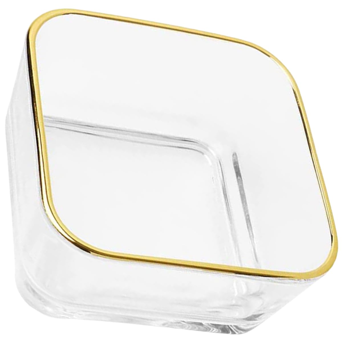 TOGEVAL Glass Paper Clip Holder Dispenser Elegant Trimmed Organizer for Office Supplies Store Paperclips Binder Clips Push More for Desk Use