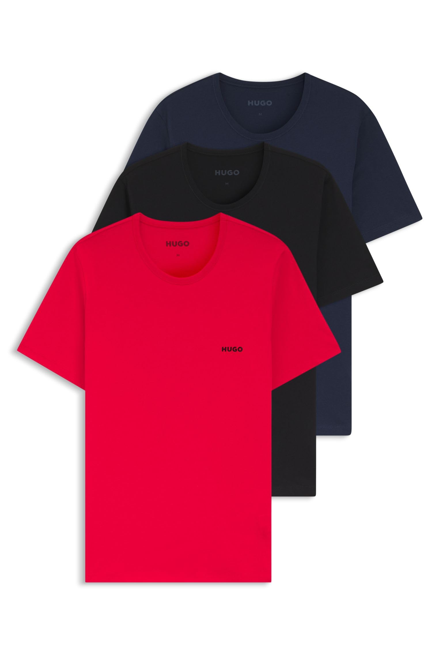 HUGO Herren T-Shirt RN Triplet P Dreierpack T-Shirts aus Baumwolle