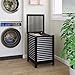 SMIBUY Double Laundry Hamper with Lid, 120L Bamboo Laundry Basket with Removable Liner Bag, 2-Section Clothes Divider Laundry Sorter for Laundry Room, Bathroom, Bedroom (Black) SMIBUY Double Laundry Hamper with Lid, 120L Bamboo Laundry Basket with Removable Liner Bag, 2-Section Clothes Divider Laundry Sorter for Laundry Room, Bathroom, Bedroom (Black)