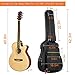 CAHAYA Acoustic Guitar Case: Gig Bag Soft Padded 41 In Water-resistent Guitar Backpack with Back Handle Loop and Large Top Pocket 0.3 In Thick Black CY0177