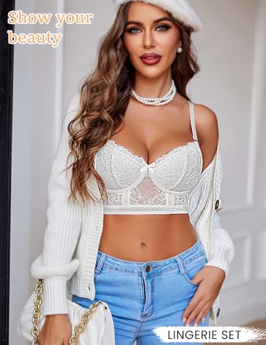 Image of Avidlove Lingerie Sets for Women Bra and High Waist Panty Set 2 Piece Lace Babydoll Outfits S-XXL