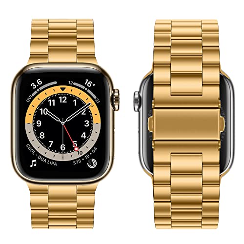 HITZEE Compatible with Apple Watch Strap 42mm 41mm 40mm 38mm Business Stainless Steel Metal Straps Men Women Link Band Compatible for Apple Watch SE Series 10 9 8 7 6 5 4 3 2 - Image 3