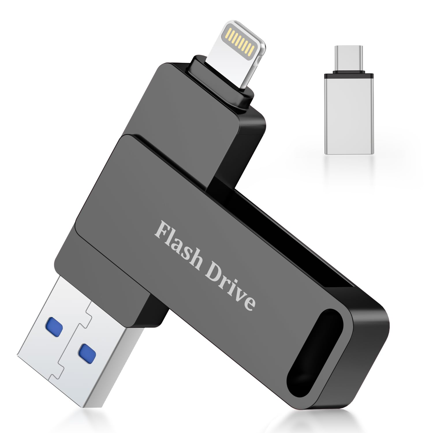 Chiavetta USB 3-in-1 Da 256GB Per IPhone | MFi Certified | Lightning, Type-C E USB 3.0 | Backup E Trasferimento Veloce