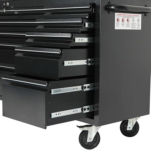 Miniatura 2 de Paquete de 2 cajas de herramientas de acero inoxidable de 72 pulgadas con 15 cajones, gabinete de almacenamiento con cerradura, banco de trabajo