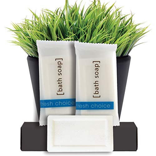 Fresh Choice Bulk Hotel Soap Individually Wrapped Bar Soaps Mini Trial Size Toiletries Bath Body Hand Soap for Vacation Rentals and Motel Guest Bathroom 0.85 oz Pack of 50
