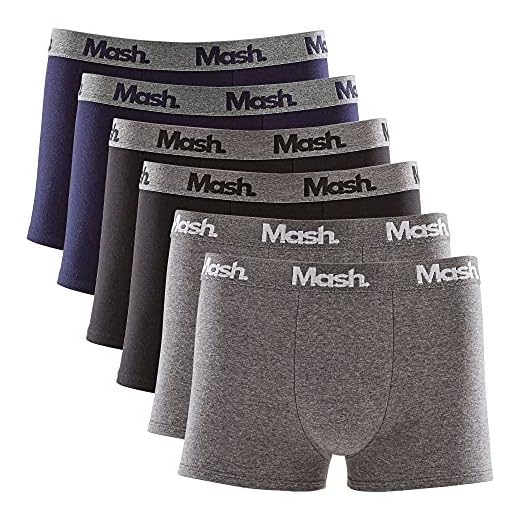 Kit 6 Cuecas Boxer Cot El Bord, Mash, Masculino, Preto/Preto/Azul Marinho/Azul Marinho/Cinza/Cinza, P