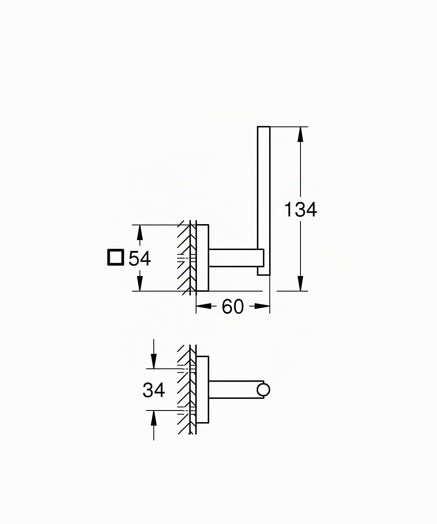 GROHE Start Cube - Reservepapierhalter (Wandmontage, verdeckte Befestigung, Material: Metall), supersteel, 40979DC0