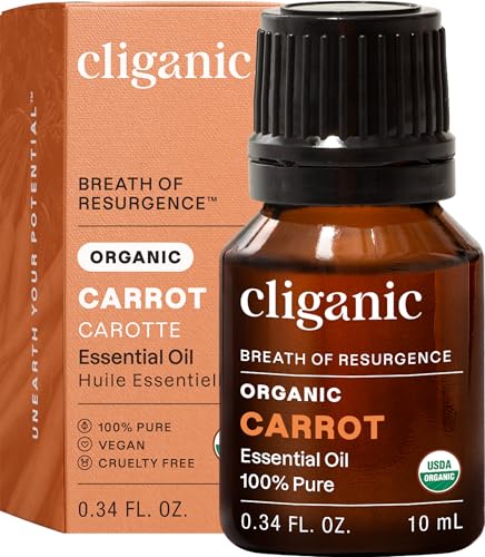 Cliganic Carrot Seed Essential Oil 100% Pure Natural for Aromatherapy | Non-GMO Verified