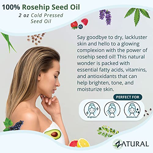 Zatural Rosa Canina - Organic Rosehip Oil For Face, Nails, Hair And Skin - Cold Pressed Rose Hip Oil (Gallon) #TOP2