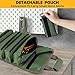 Tool Roll Organizer Bag for Mechanics – Portable Foldable Tool Pouch with 4 Compartments & 2 Removable Pockets, Oxford Fabric with PVC Lining, 12.9